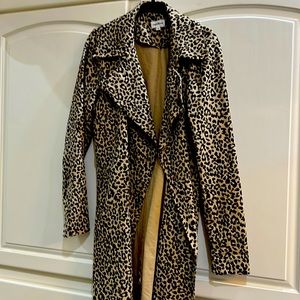 Leopard print trench coat